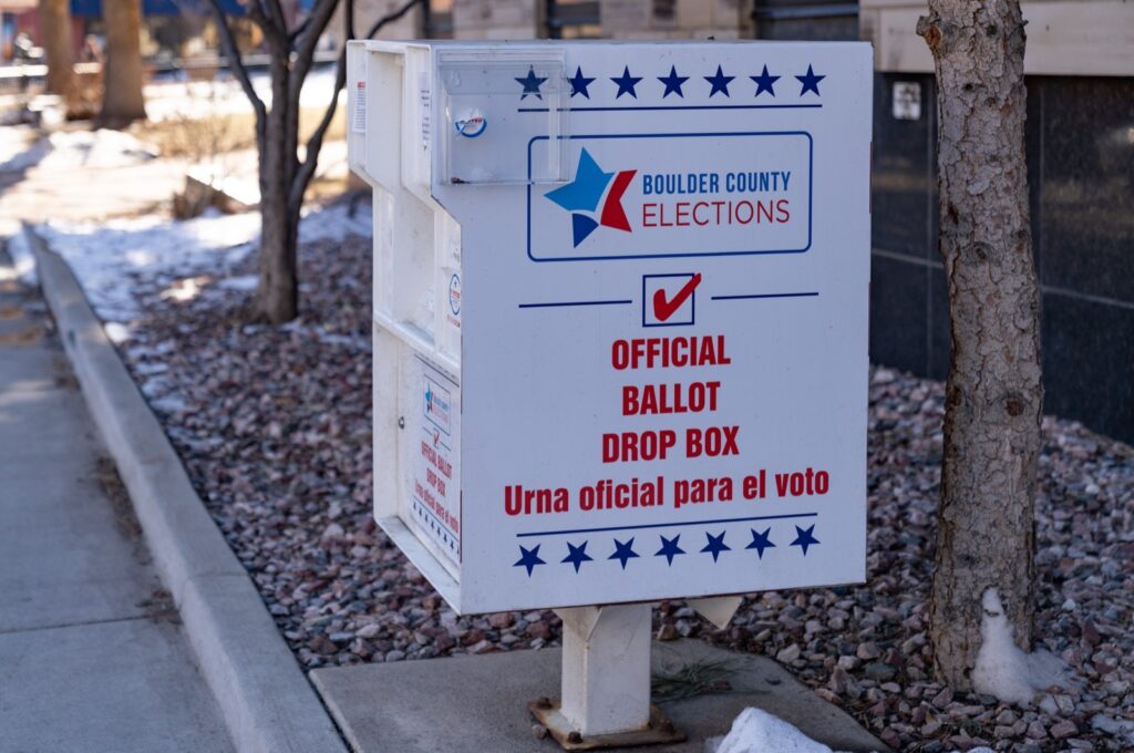 Official Boulder County ballot drop box for Colorado elections